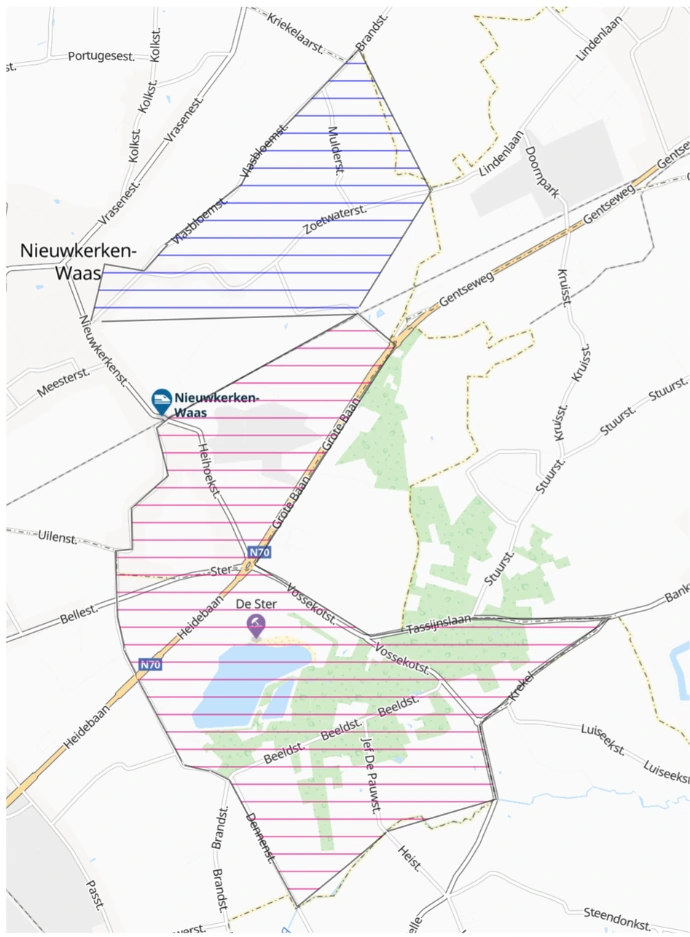 Kaart gebied BIN De Ster